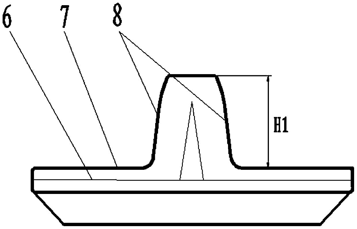 High-speed T-shaped associated tooth root wrapping tooth top type anti-drop rubber caterpillar