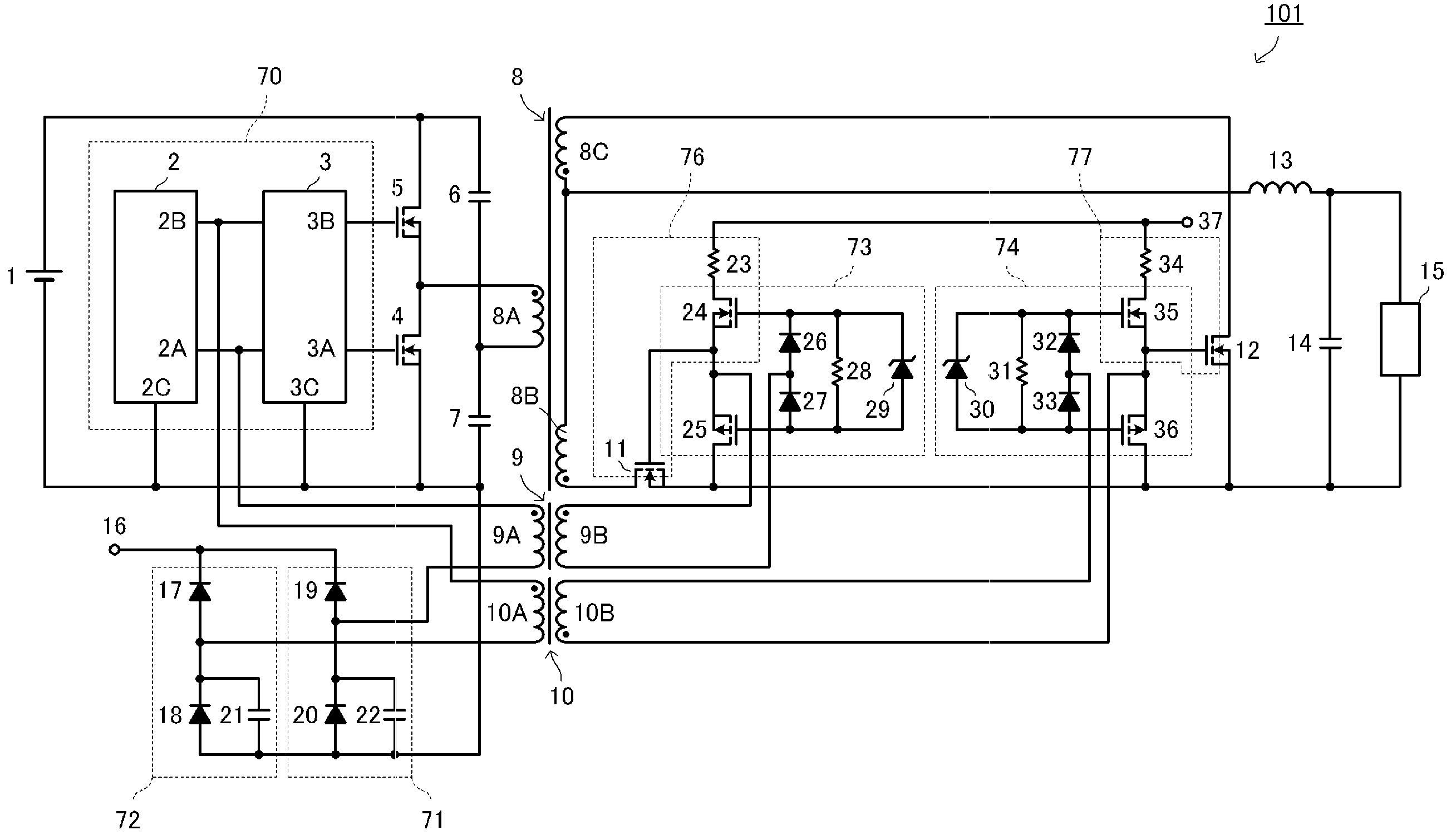 Double-ended isolated DC-DC converter