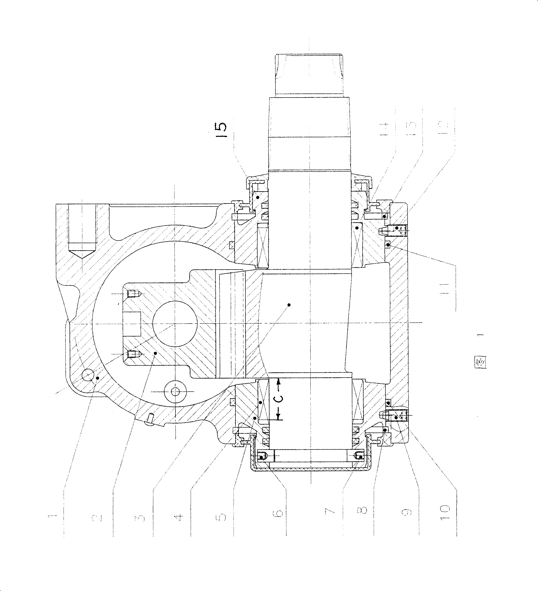 Power redirector of awl-end screw axial limiting