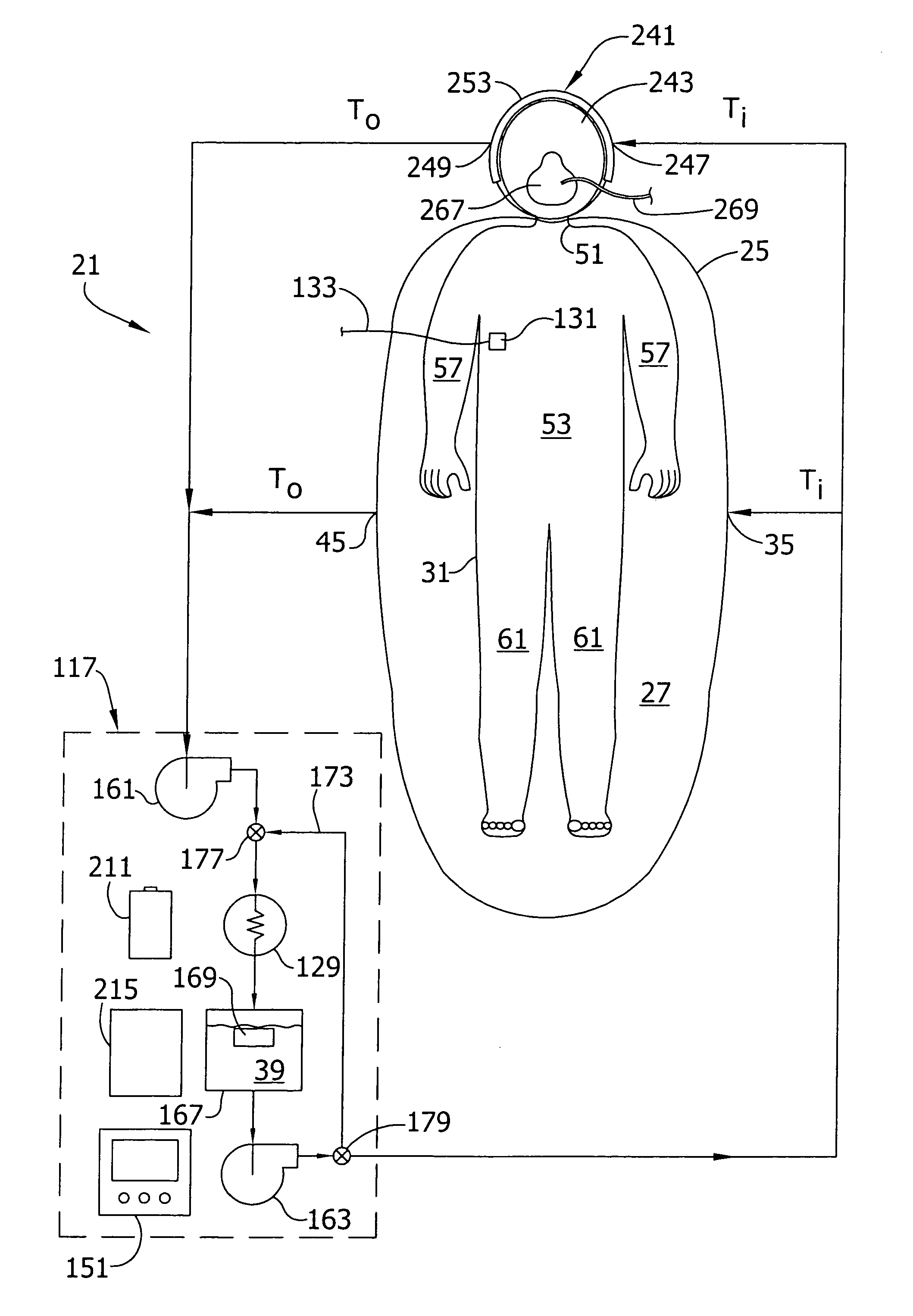 Apparatus for altering the body temperature of a patient