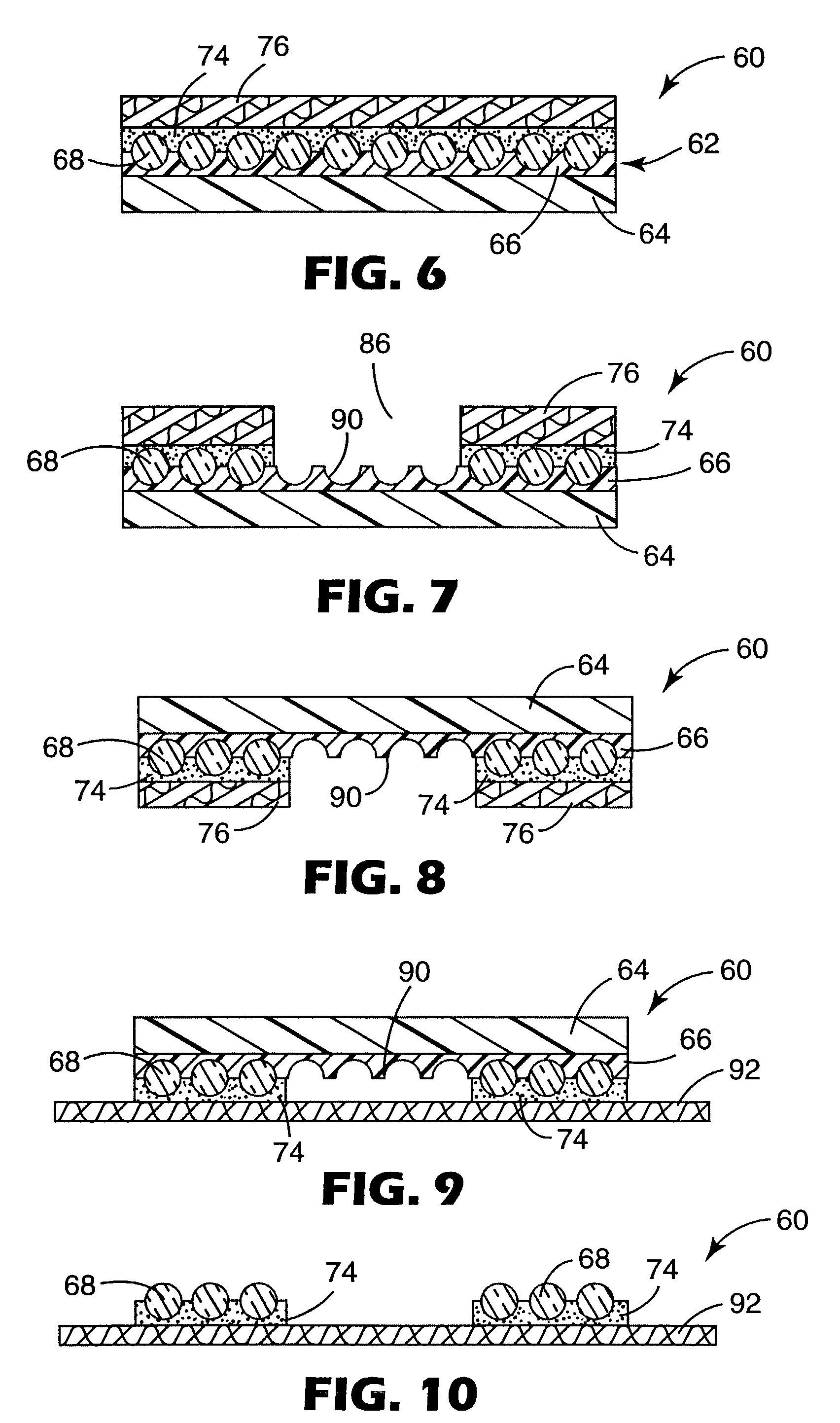 Particulate transfer film with improved bead carrier