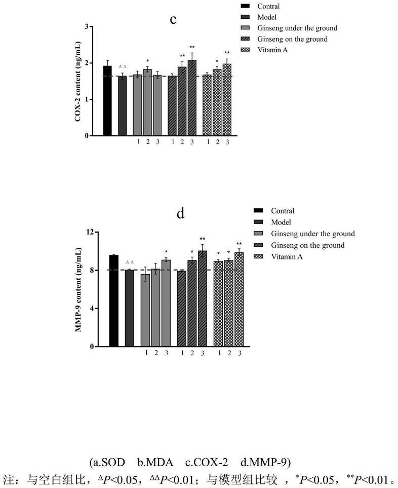 Preparation method and application of ginseng overground part active ingredient extract with anti-aging effect