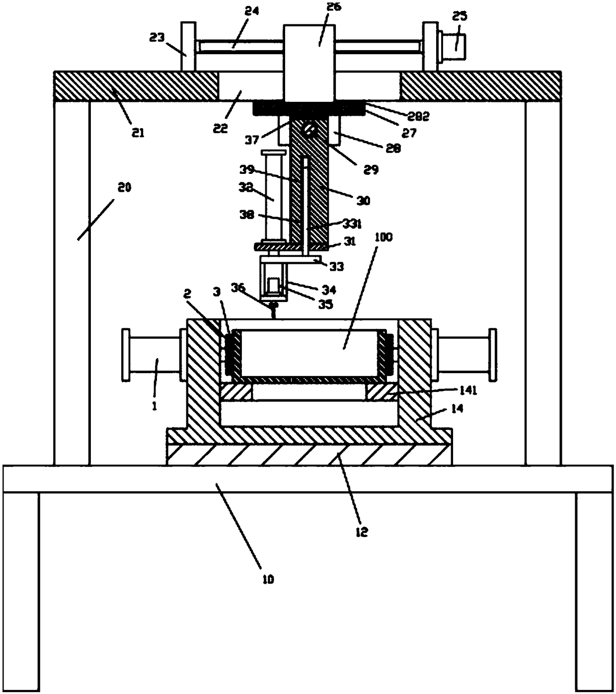 Casting mold base plate casting hole punching device