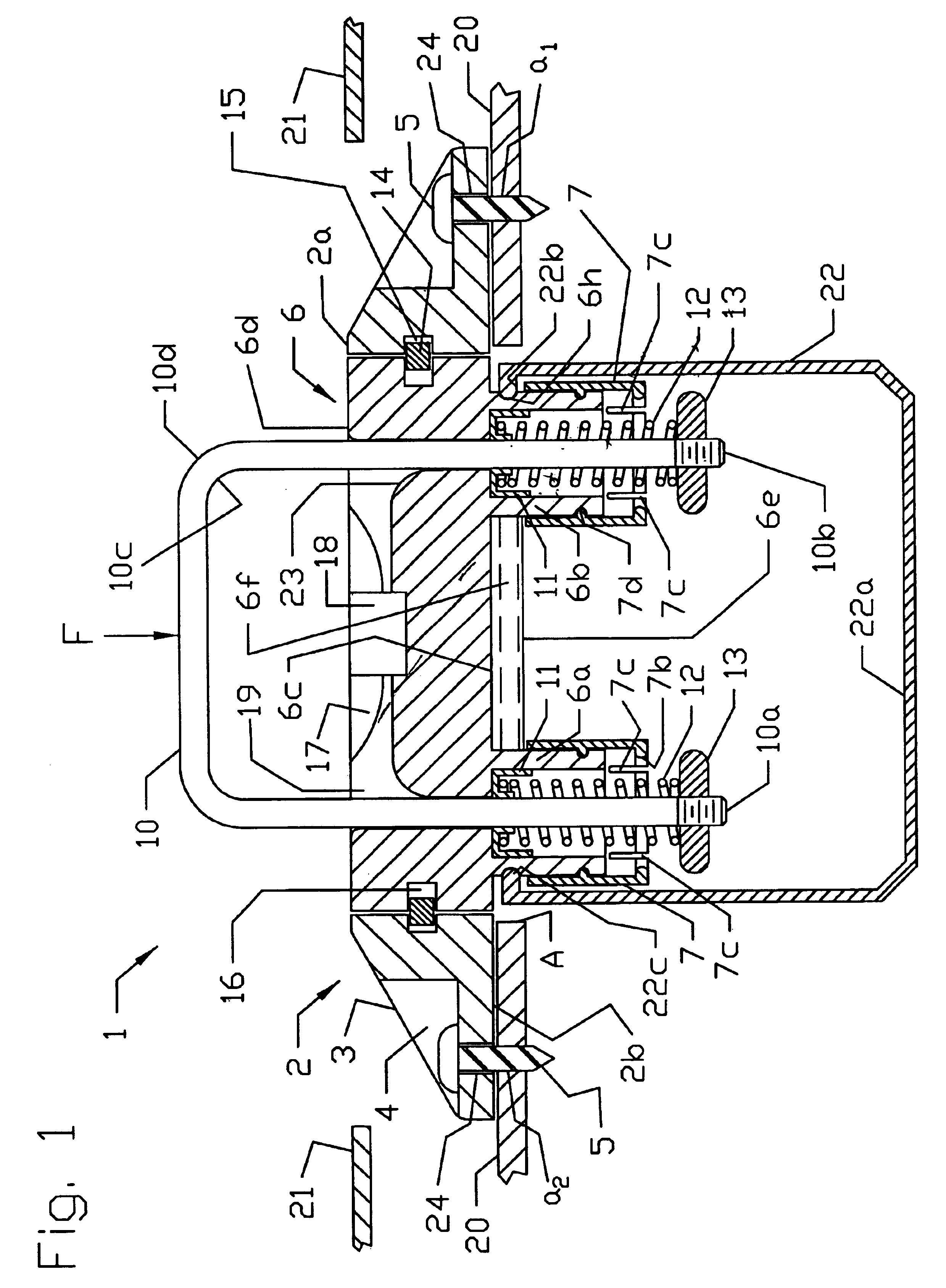 Retractable anchor device and method of mounting the anchor device