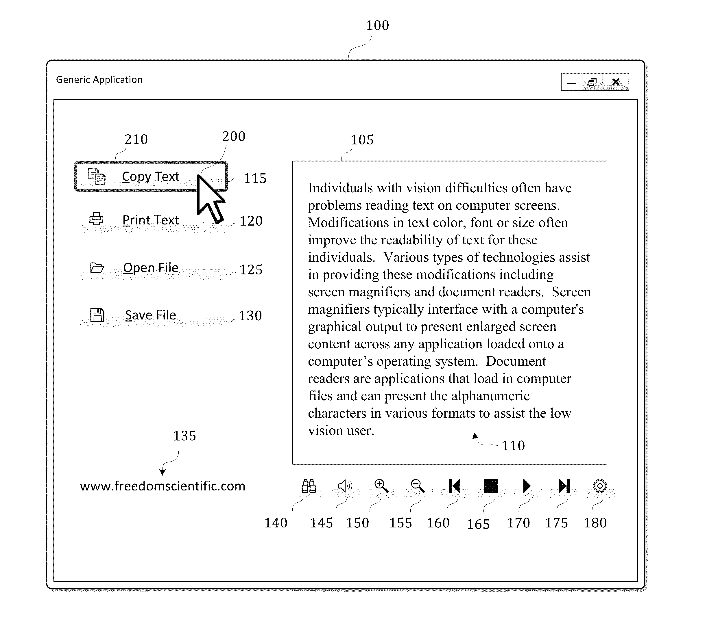 Screen reader with focus-based speech verbosity