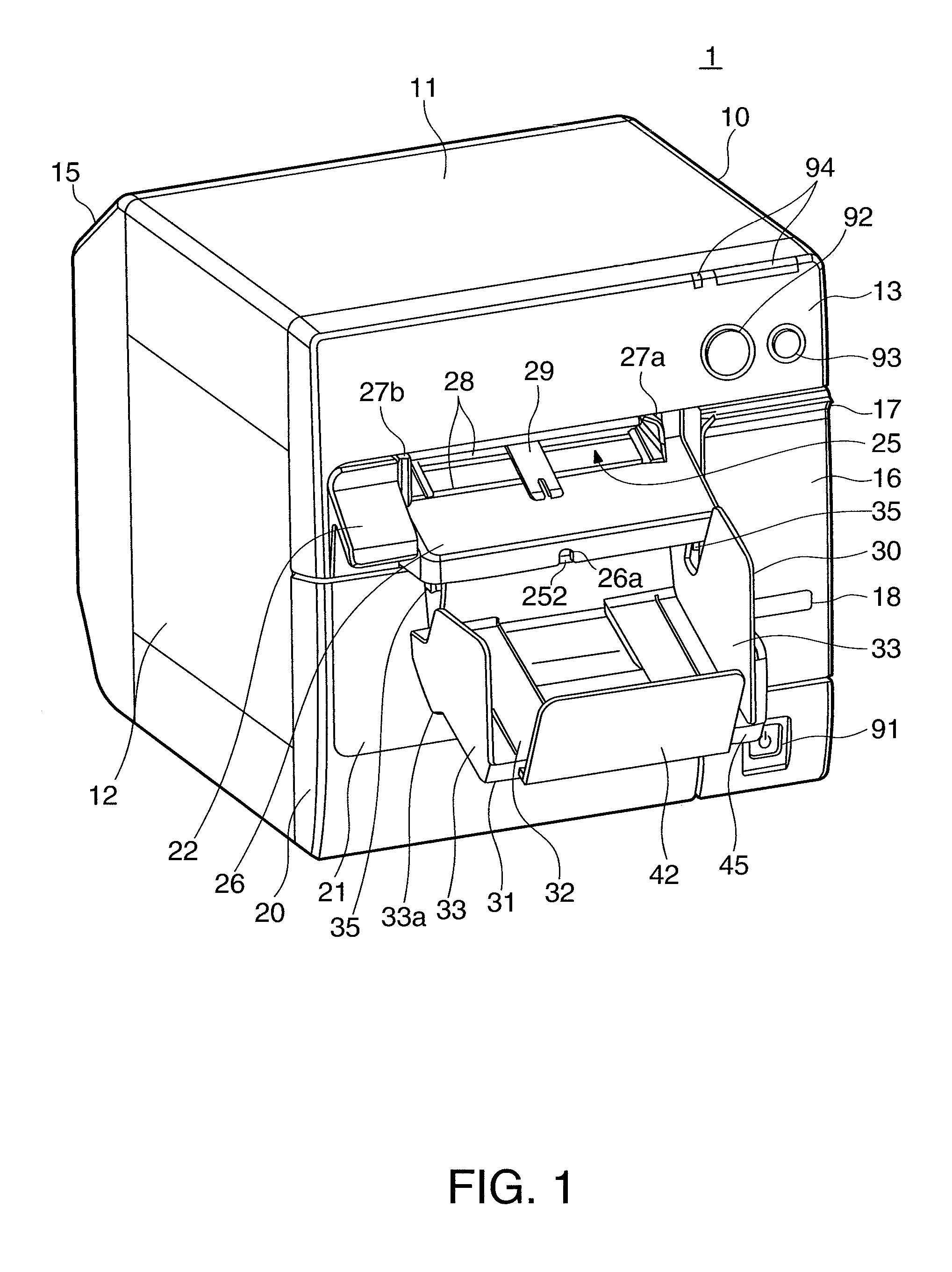 Recording device, and support mechanism for side guide members in a recording device