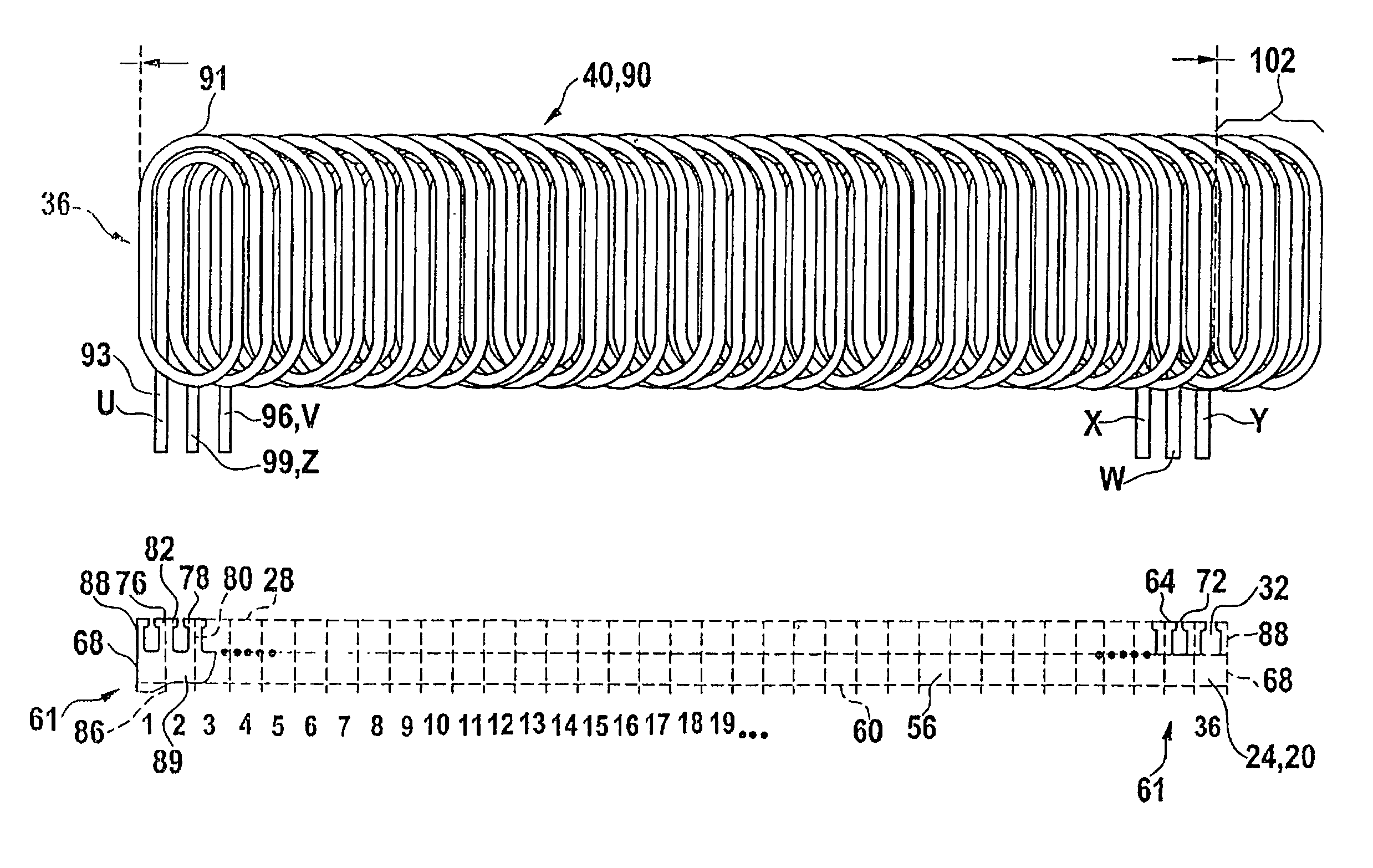 Method for producing a magnetically excitable core comprising a core winding for an electric machine