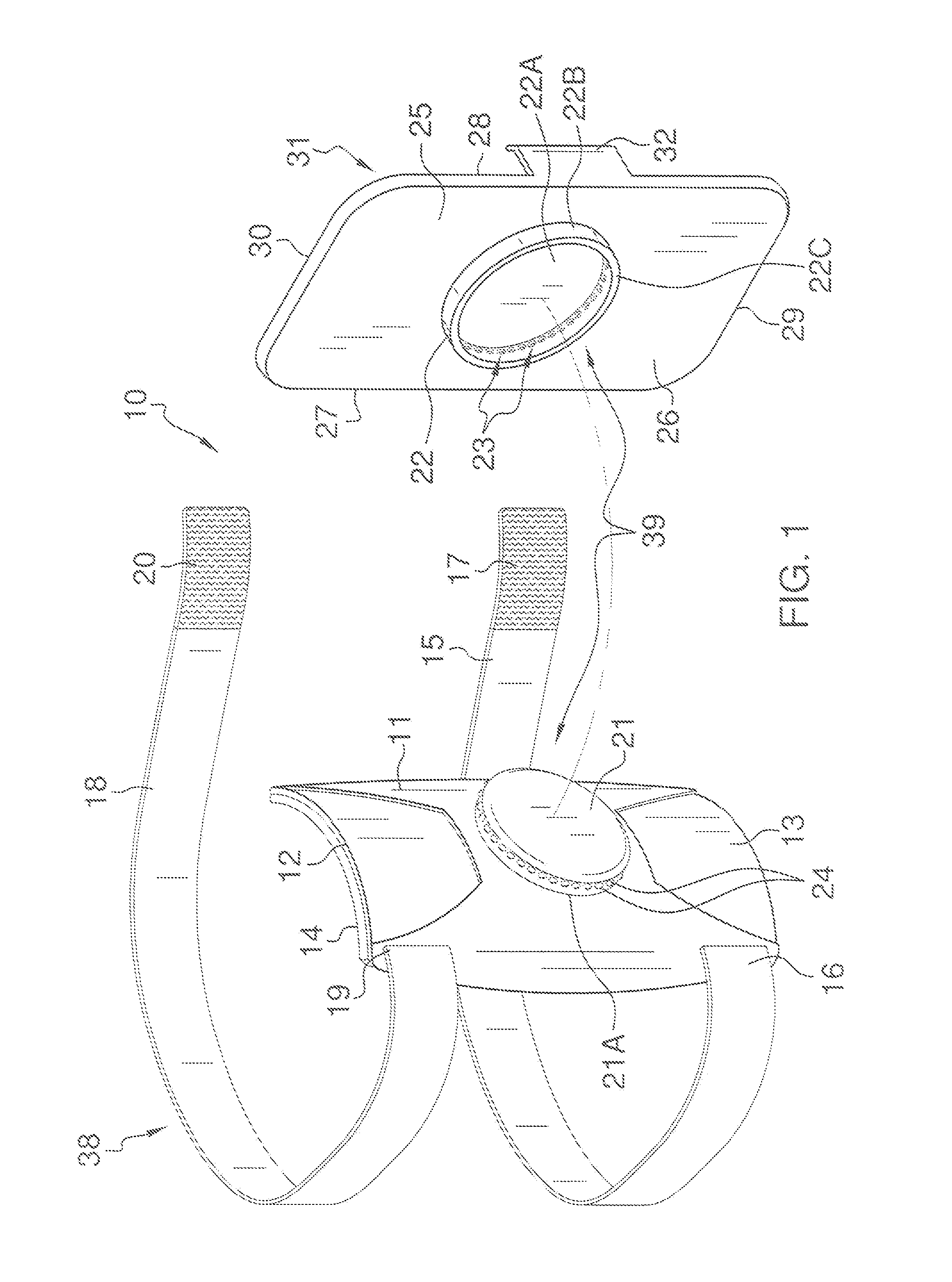 Apparatus and method for supporting and operating an electronic device upon a user's forearm