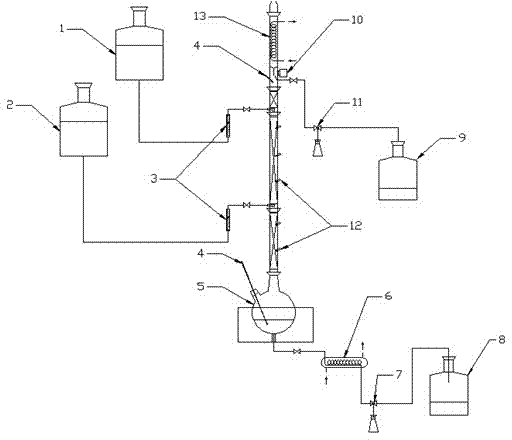 Method for continuously extracting, rectifying and separating mixed alcohols from water