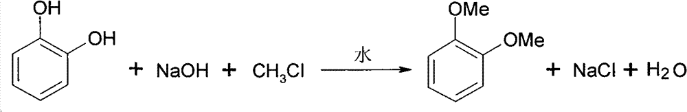 Synthesizing method for 1,2-dimethoxy benzene