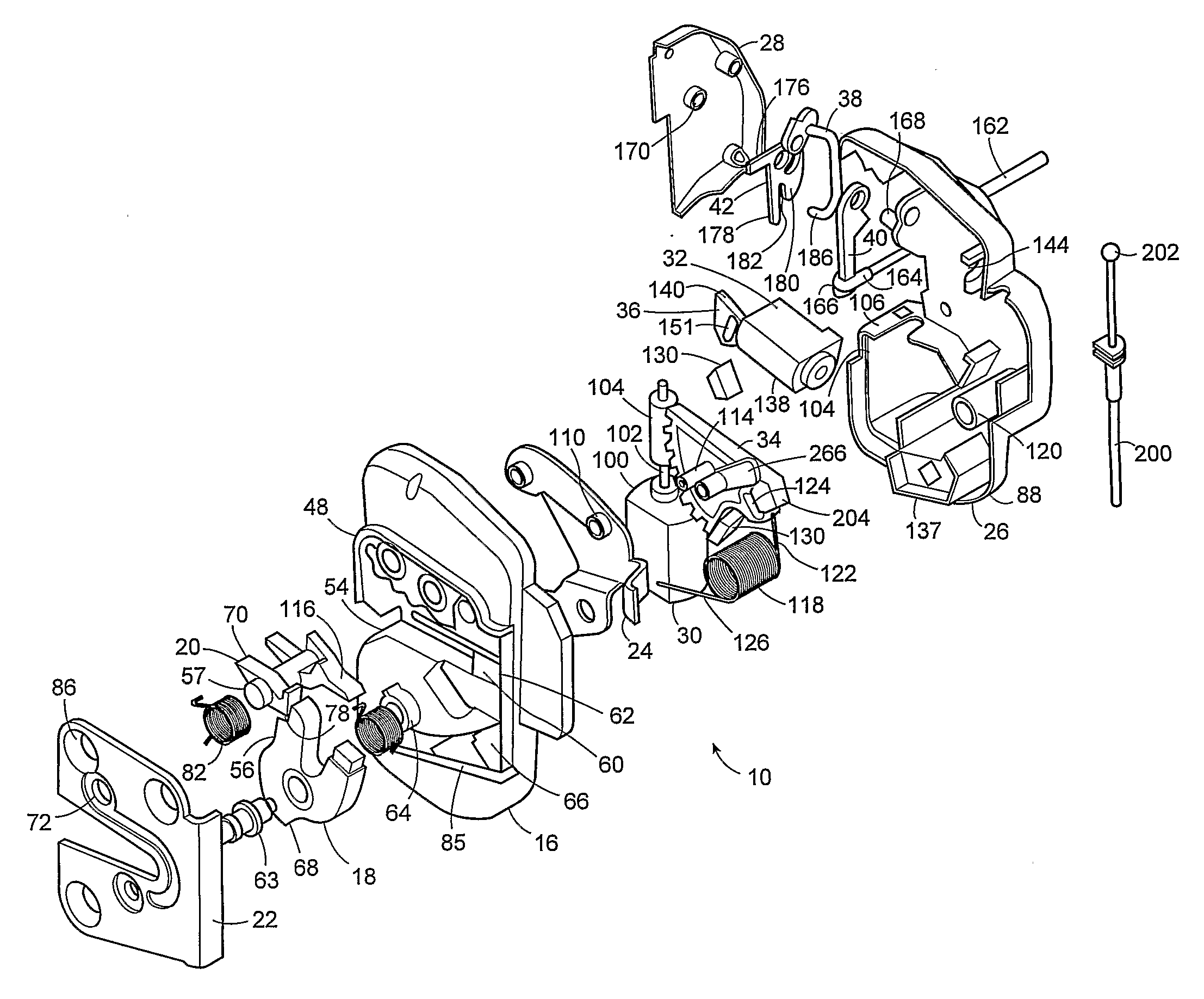 Power release double-locking latch