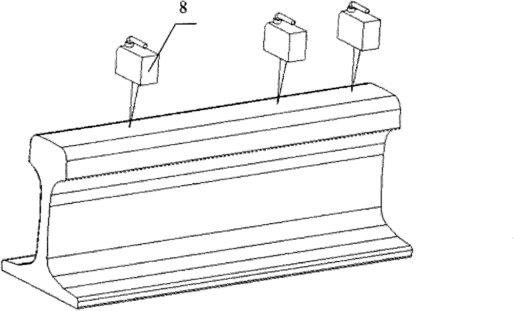 Steel rail milling and grinding machine operation accuracy real-time detecting device