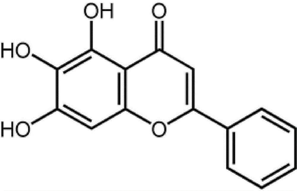 Application of flavonoids compound baicalein in skin cicatrisation inhibition