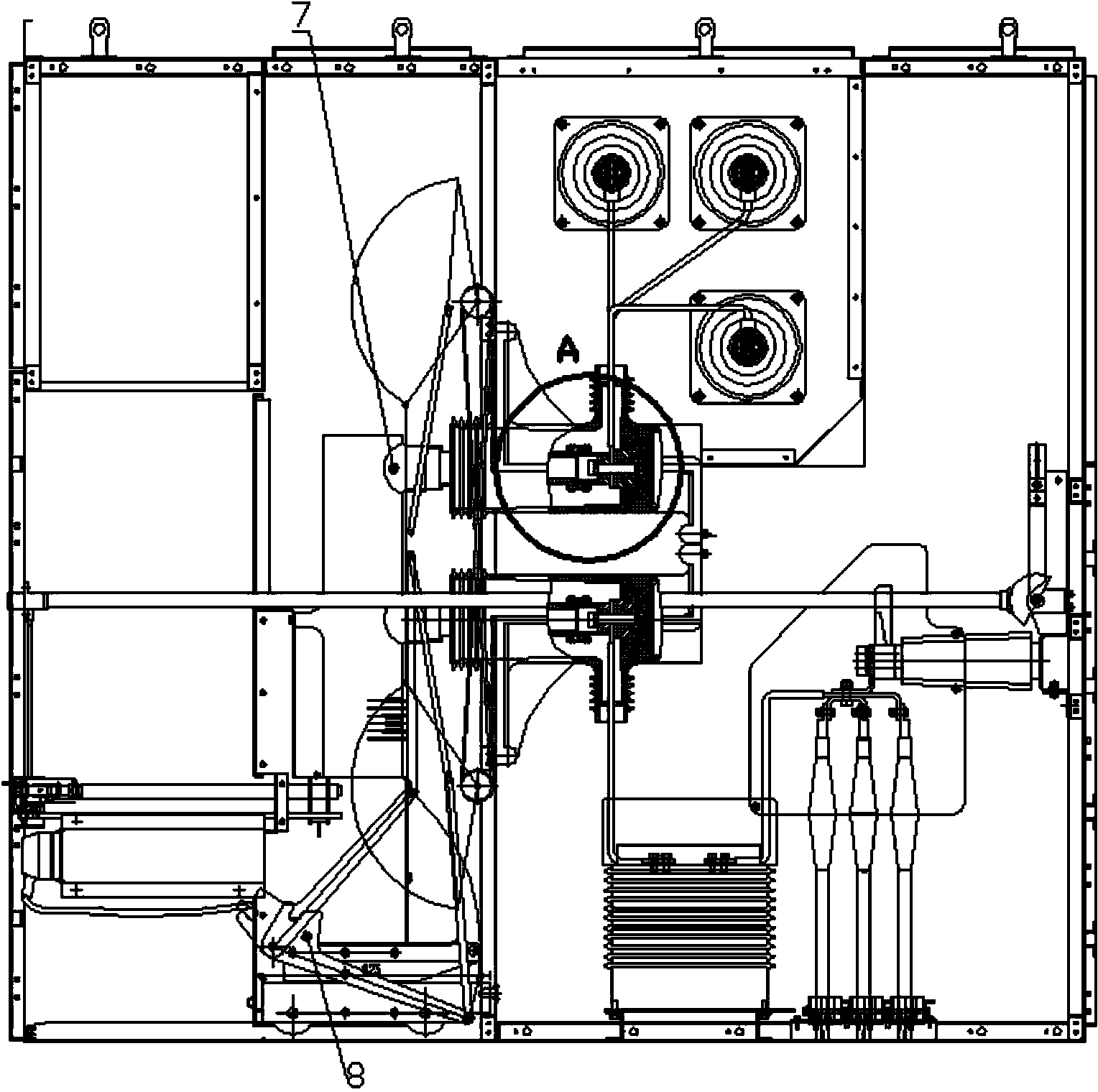 Method for measuring contact depth of movable and stationary contacts of breaker handcart