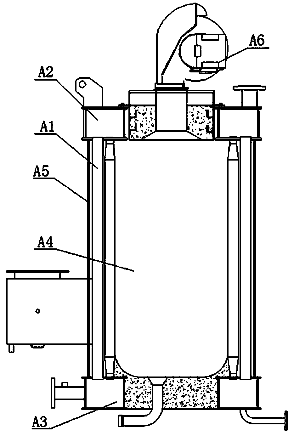 Integrated through-flow normal pressure hot water boiler