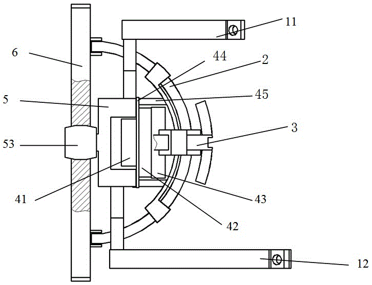 Adjusting device for camber angle and toe-in angle of vehicle