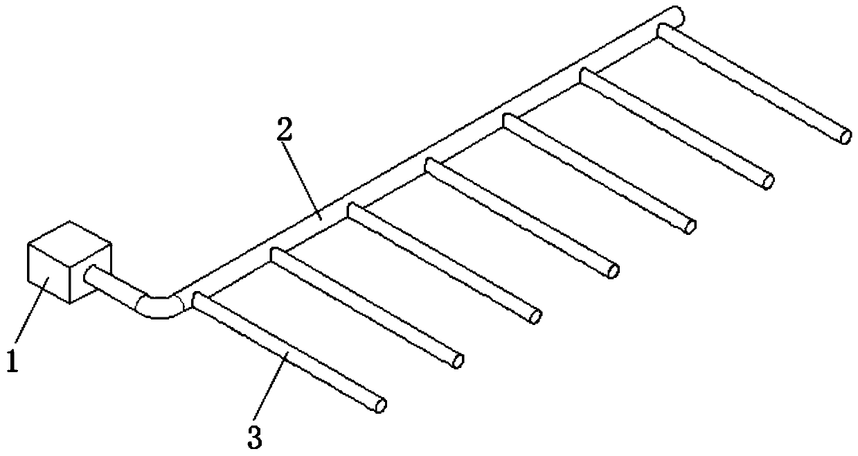 Hot-air temperature increasing and humidity reducing device for greenhouse