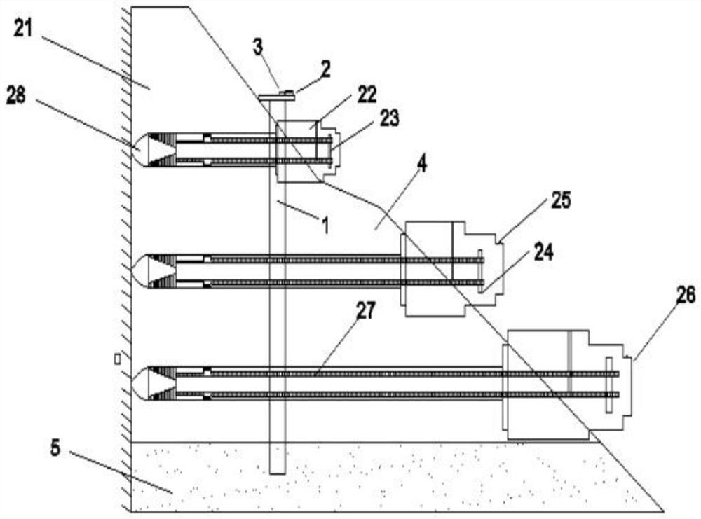 Construction structure for slope monitoring and protection