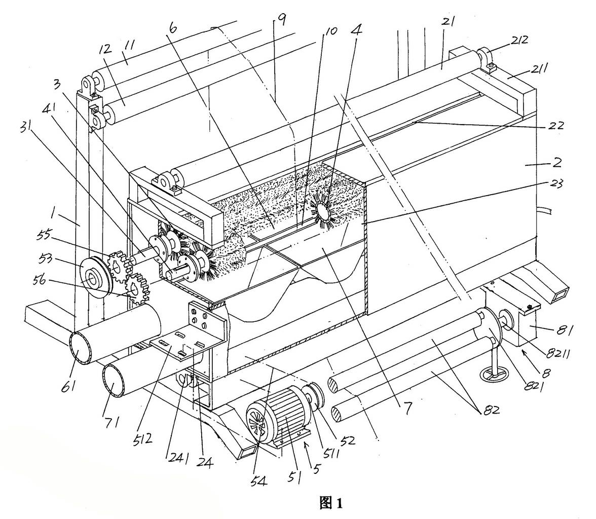 Fabric surface dust removal device