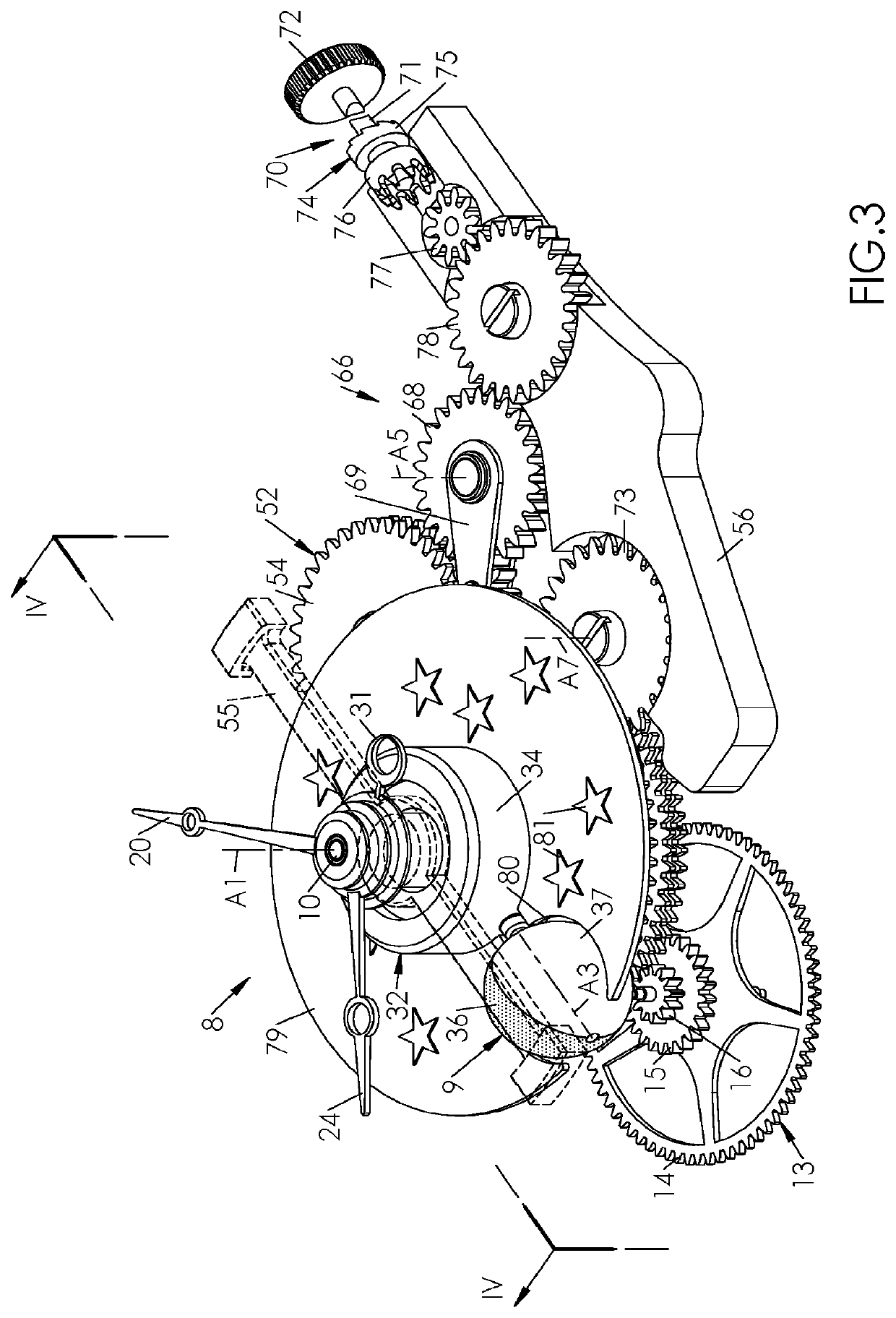 Timepiece mechanism for displaying the lunar day and moon phase, with a correction system using a double kinematic chain