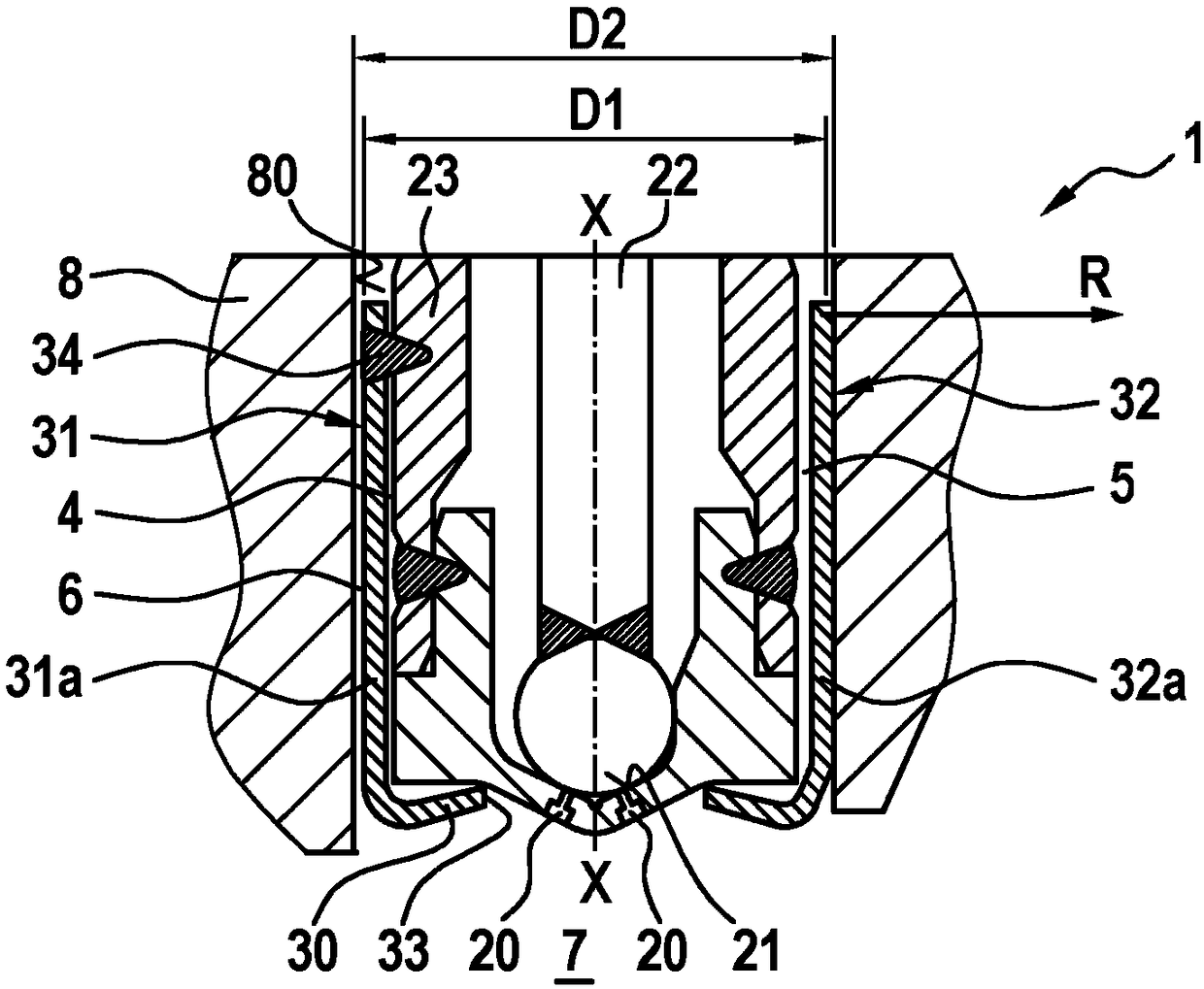 Injector arrangement having a thermal protection sleeve