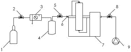 Experimental device and method for measuring solubility of overflowed gas