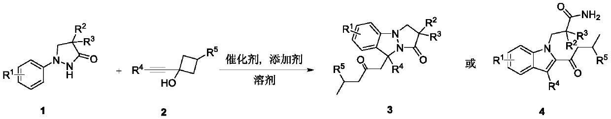 Method for selectively synthesizing pyrazolo[1,2-a] pyrazolone or 2-acyl indole compound