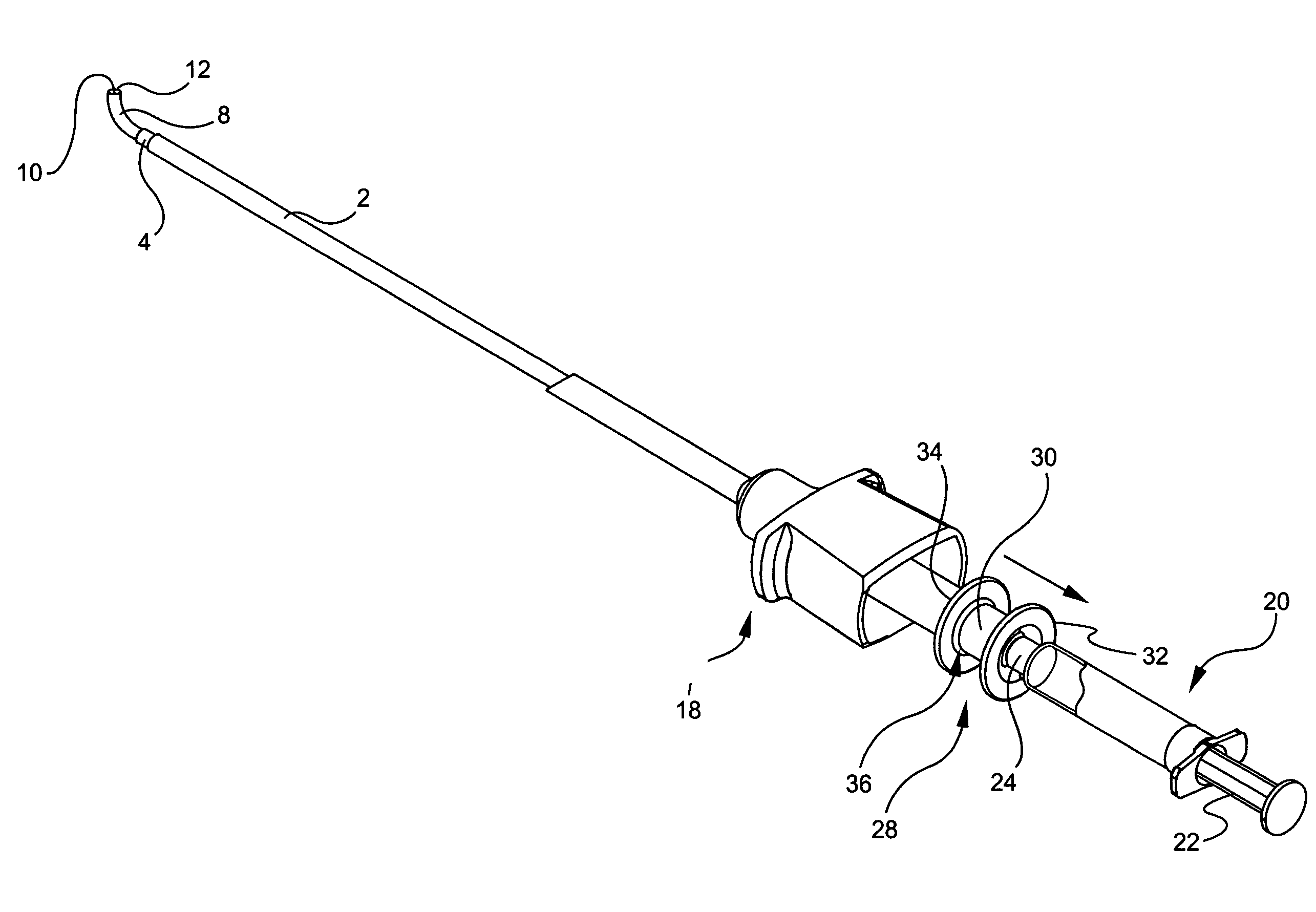 Articulating laparoscopic device and method for delivery of medical fluid