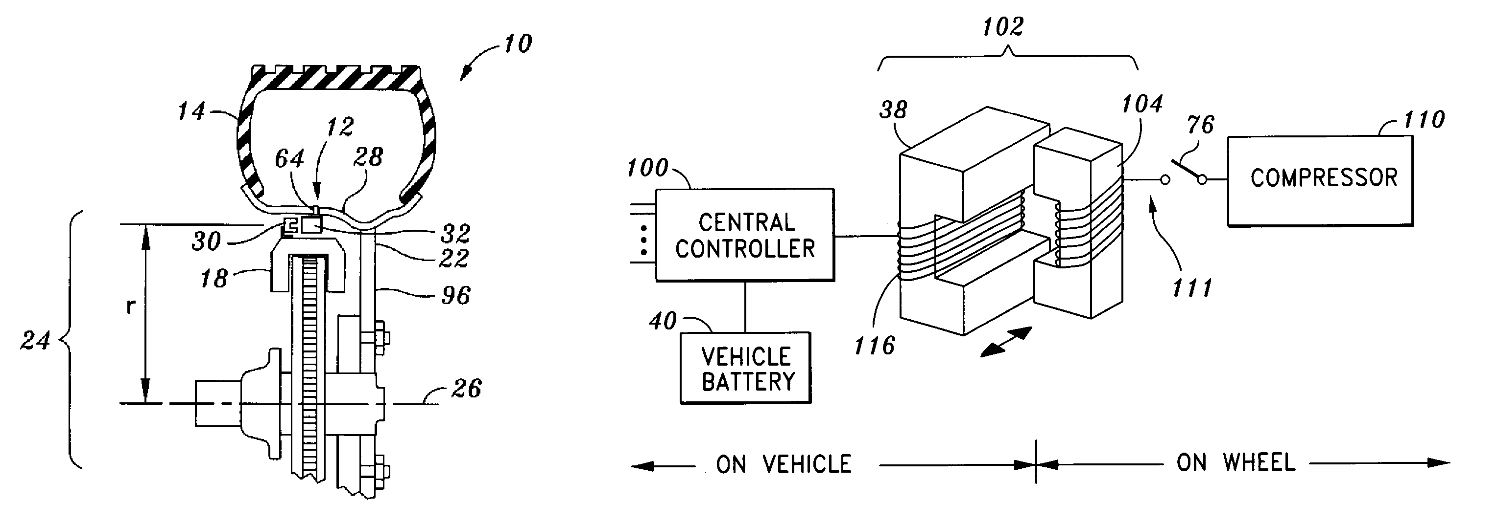 Tire pressure maintenance device