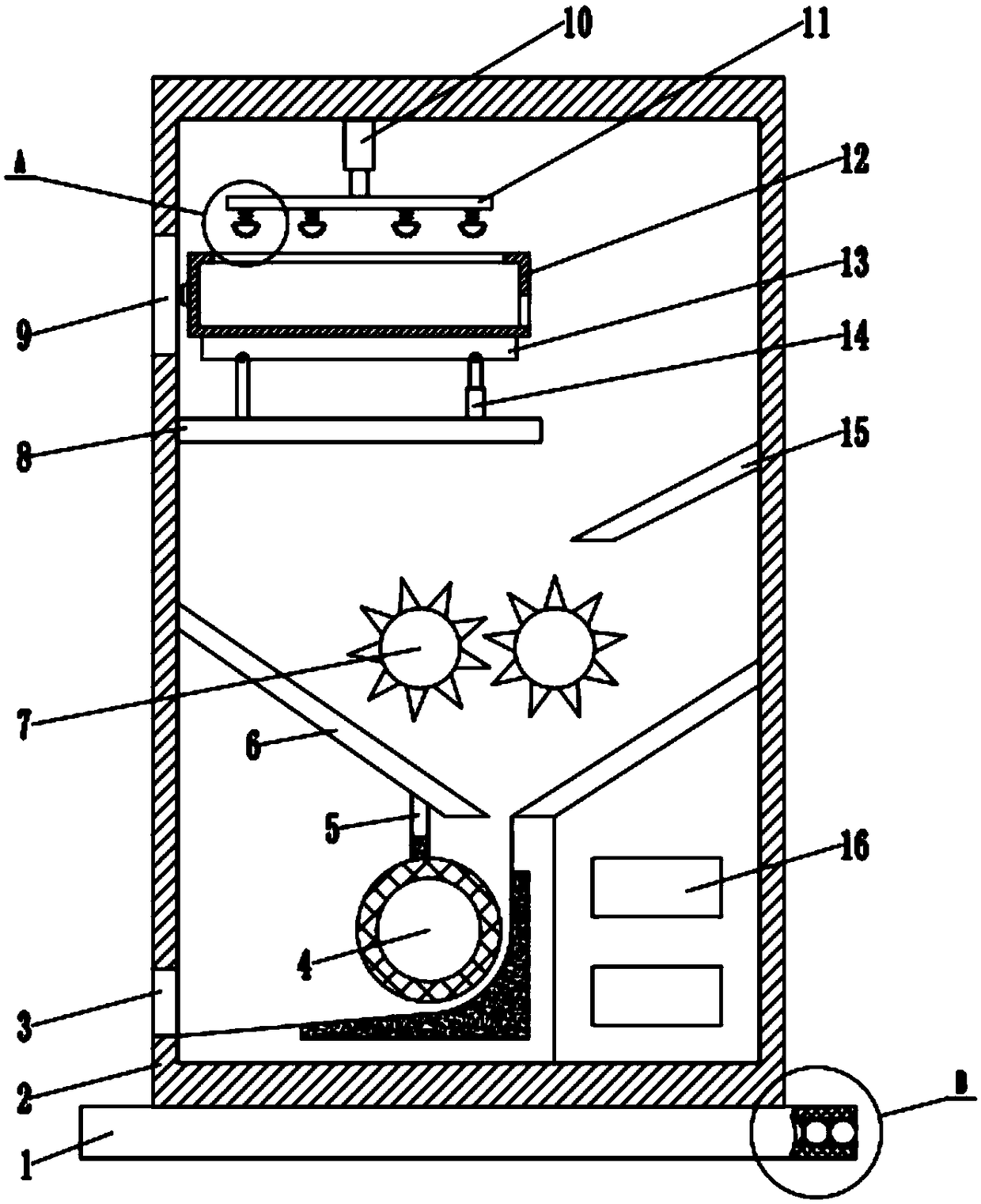 Multi-stage smashing device for recycling glass of building curtain wall