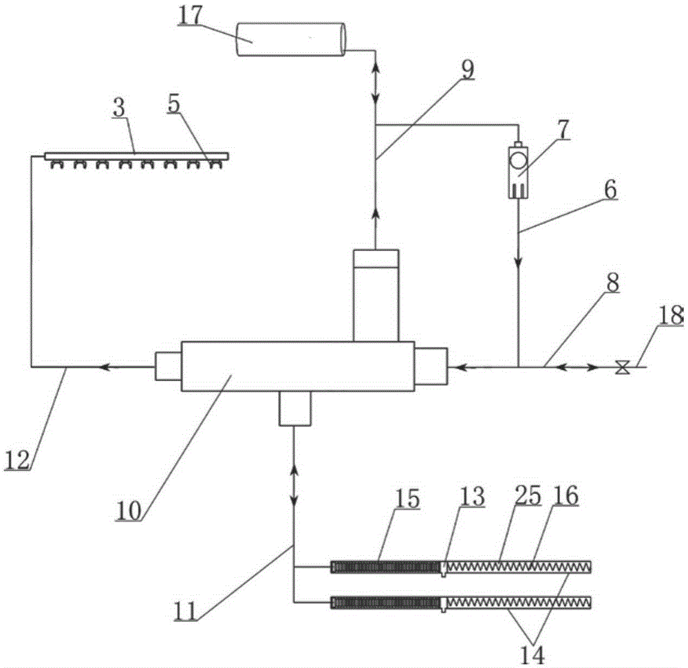 Water energy automatic cleaning device for the outer wall of solar vacuum tube