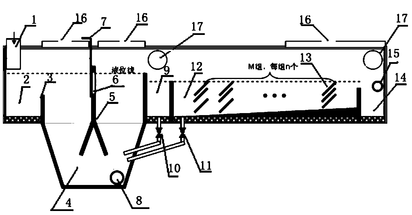 Ditch-type thickener with inclined plate sedimentation promoting structure