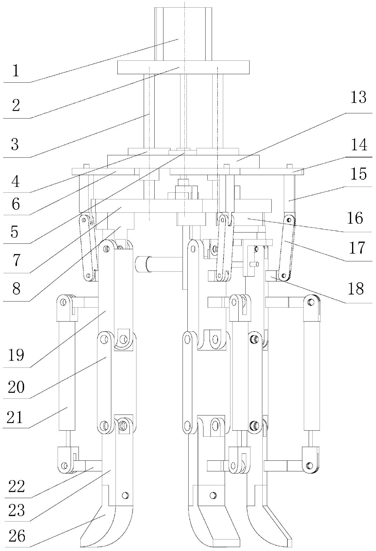 Pneumatic finger clamping and finger root rotation electric finger root rotatable flexible manipulator