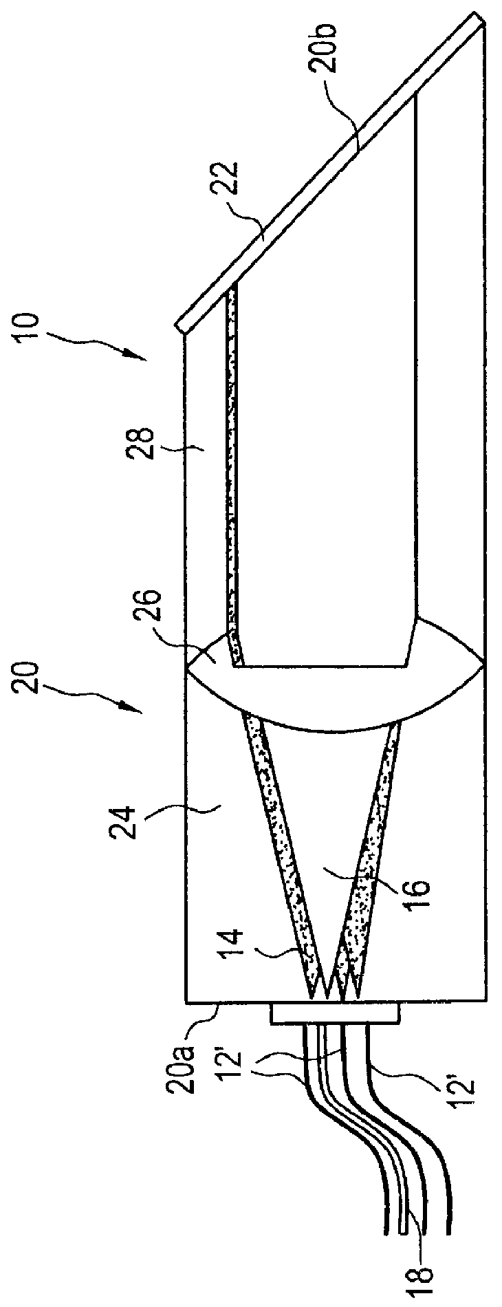 Integrated bi-directional axial gradient refractive index/diffraction grating wavelength division multiplexer