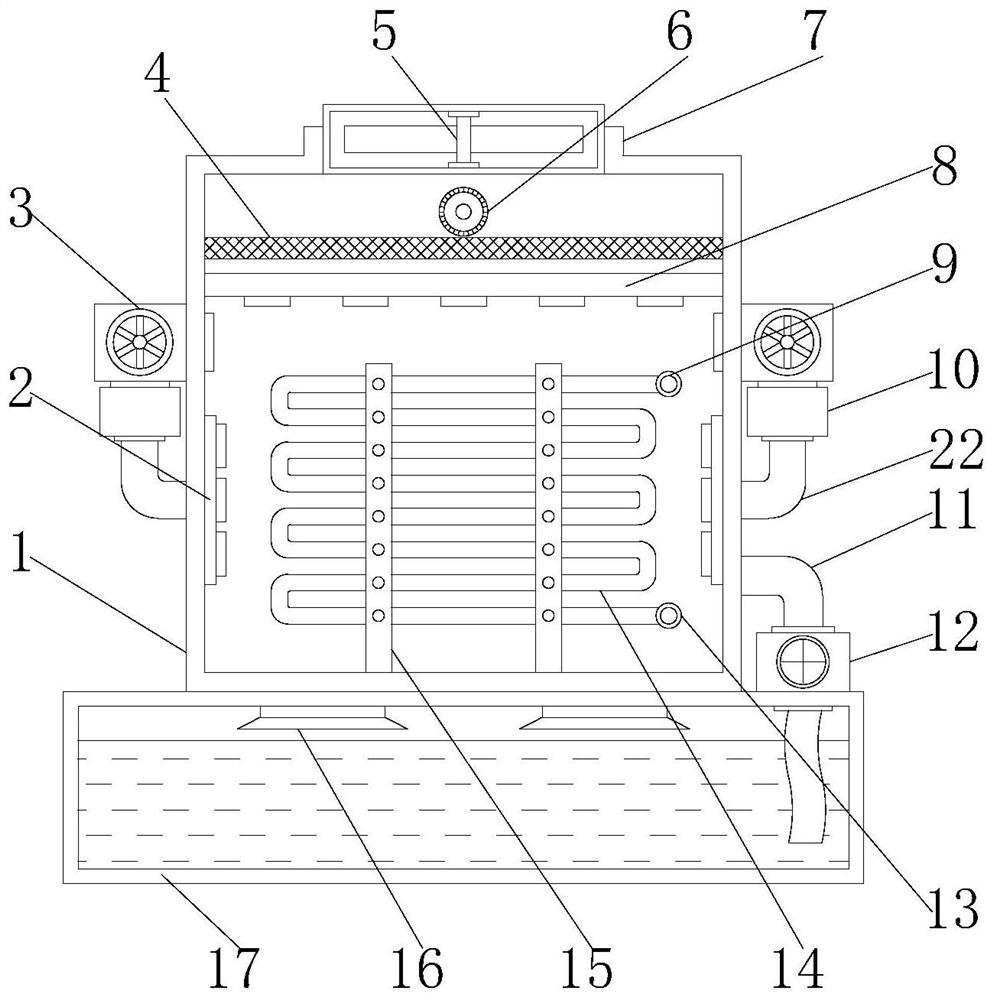 Lower-position water tank integrated closed cooling tower