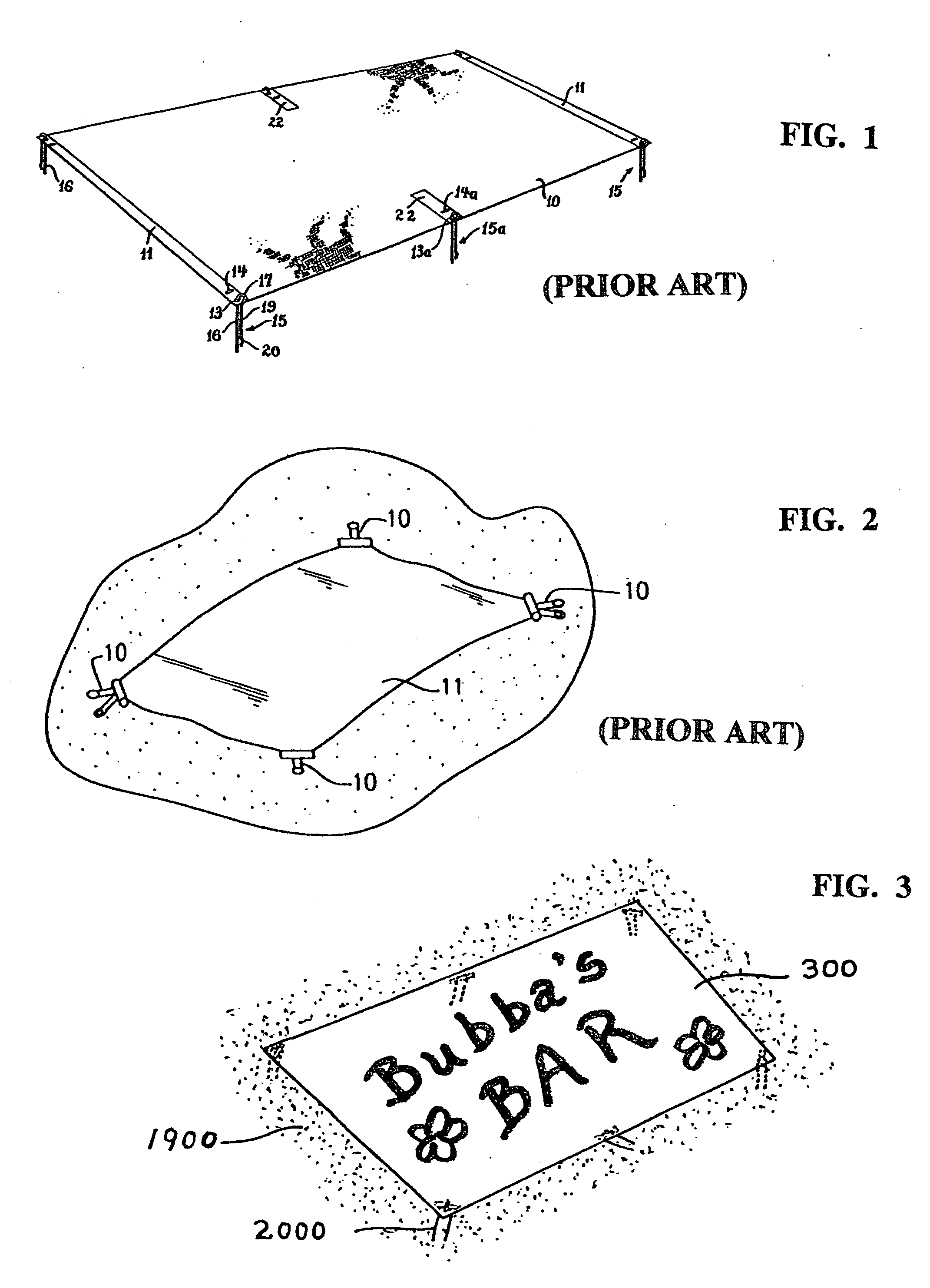 Sheet discreetly adapted for temporary but secure anchoring to ground