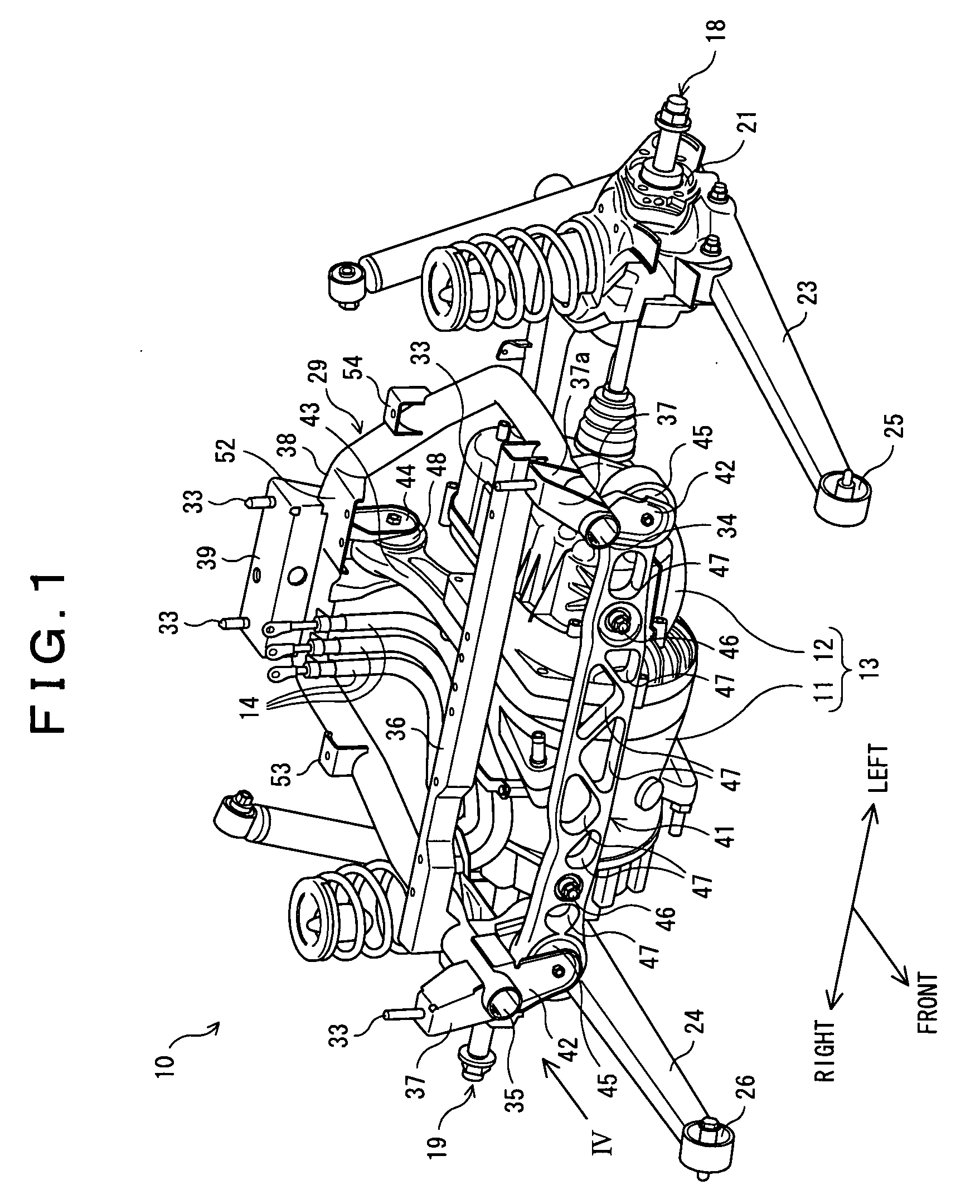 Electric motor mounting structure for vehicles