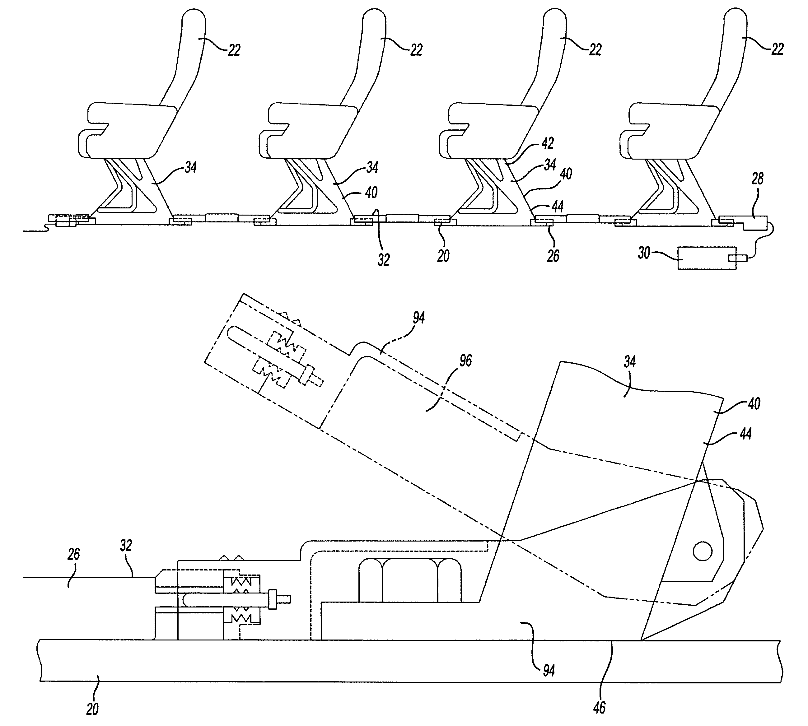 Seat interface for powered seat track cover