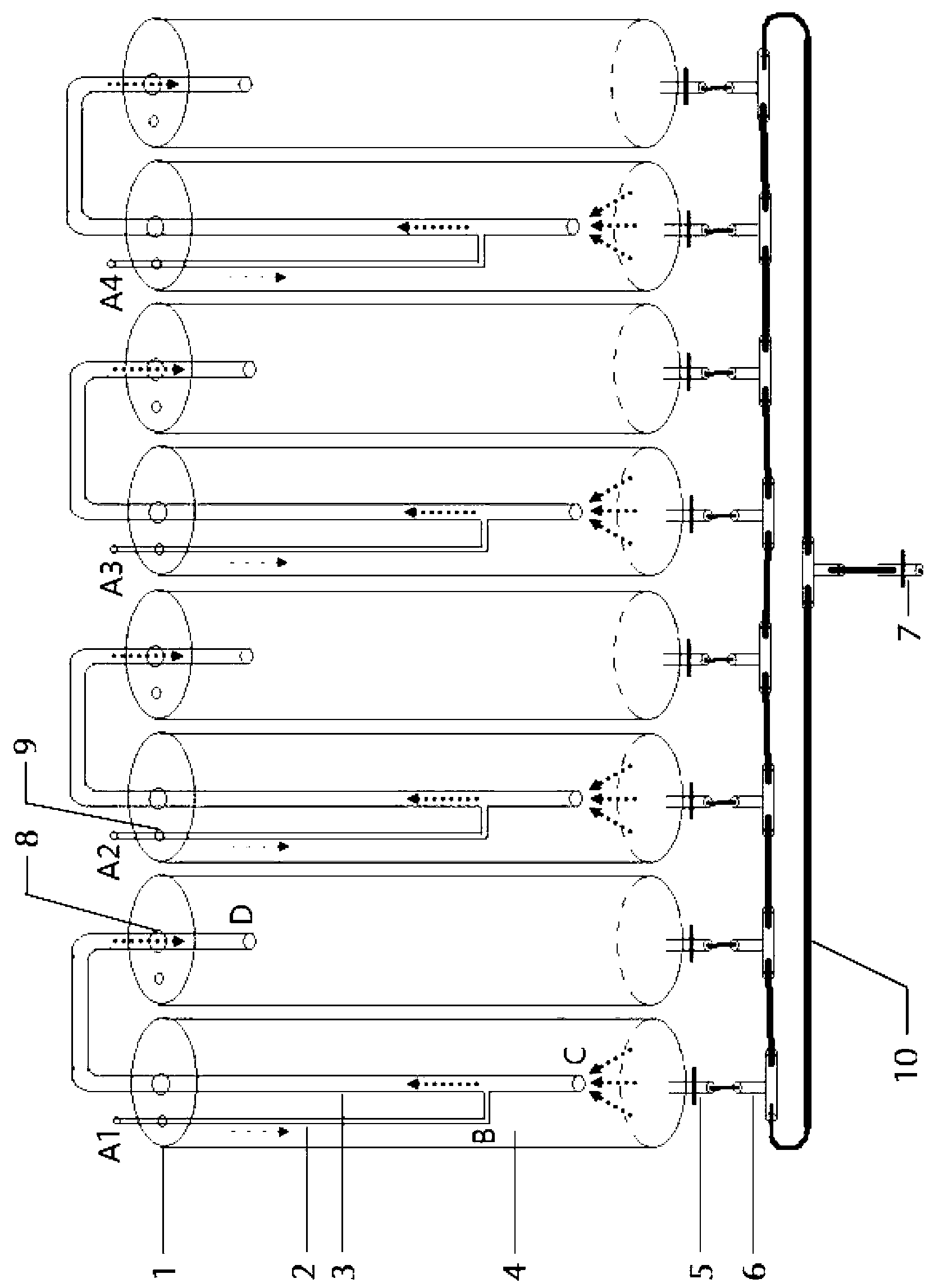 Air-lift circulating-water algae culture system