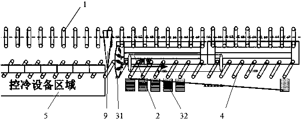 Production device and method for steel pipe online cooling