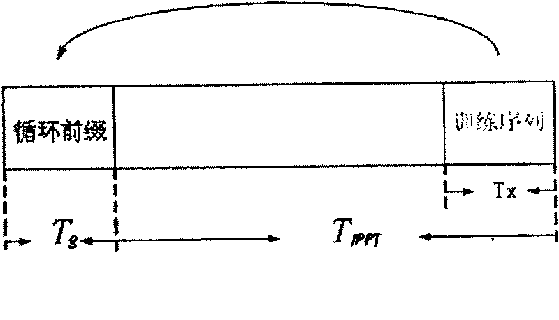 OFDM synchronization method of using training circulated prefix