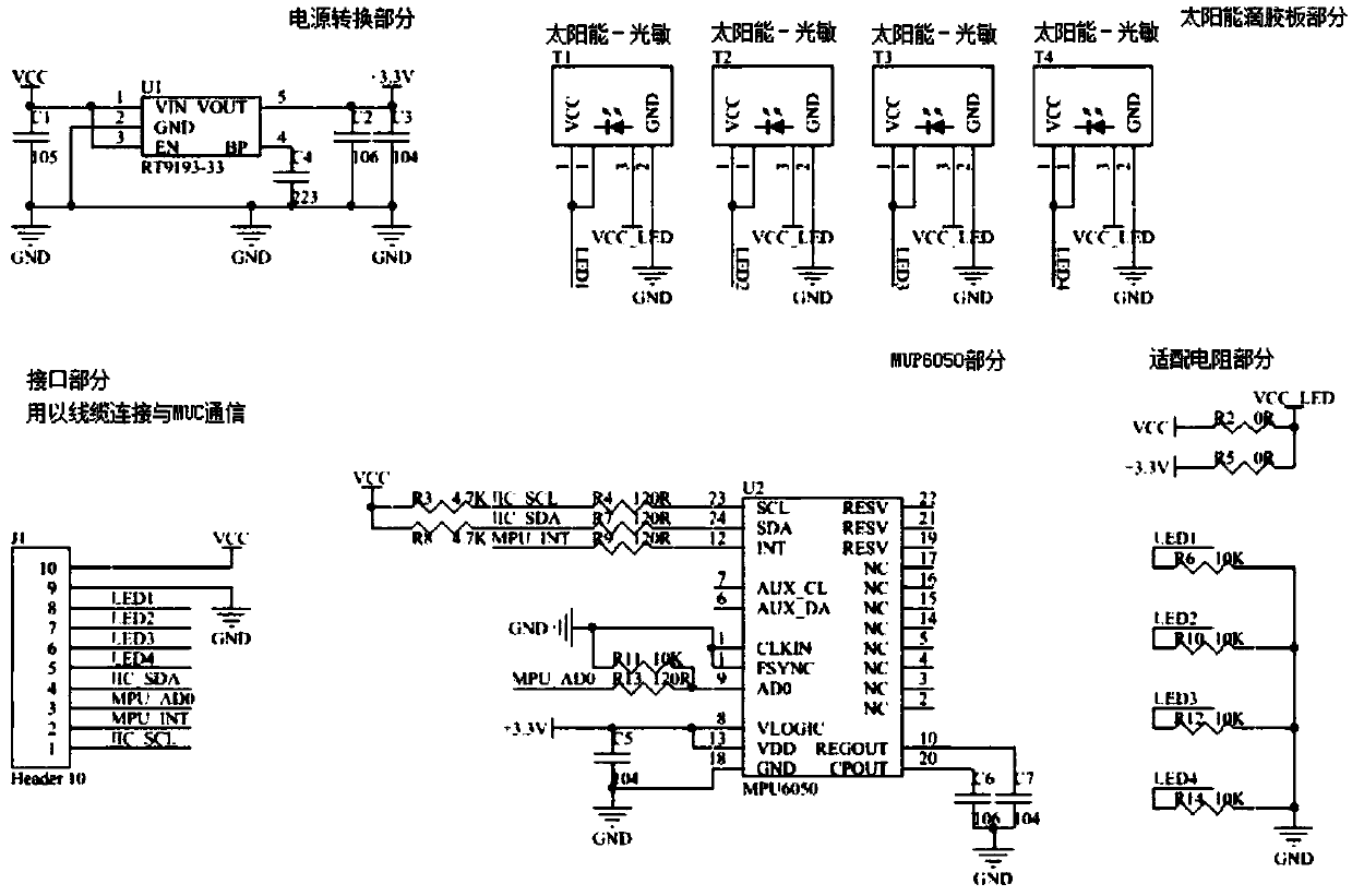 Solar photovoltaic two-dimensional brake tracking control system