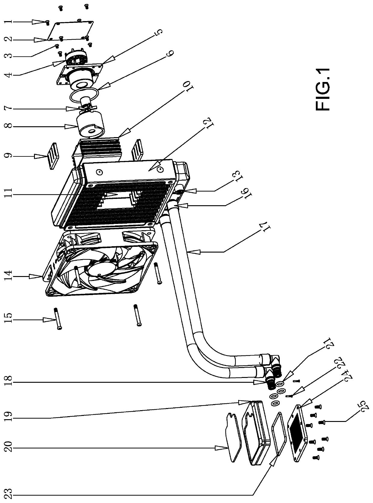 Liquid cooling radiation system and liquid radiator thereof