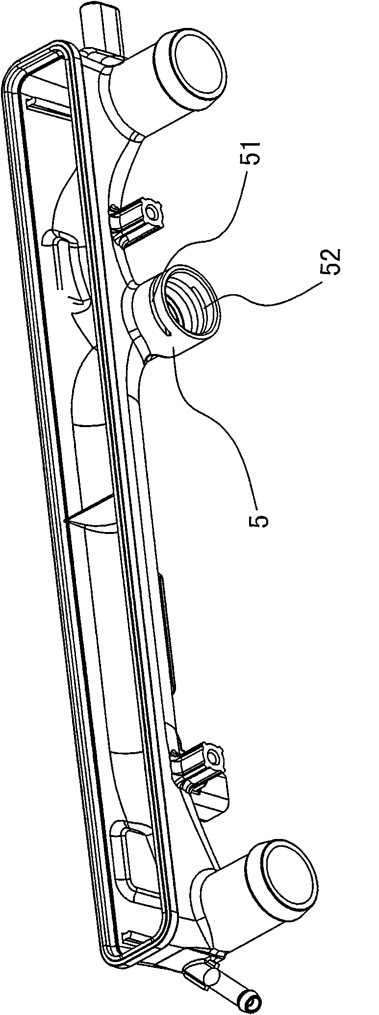 Secondary composite core pulling mechanism for automotive water tank