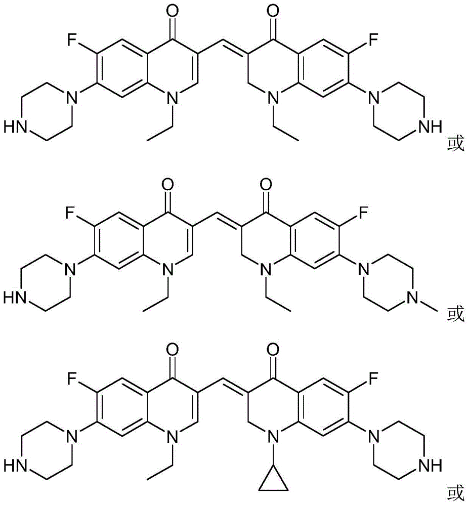 A kind of 3,3'-methylene-bisfluoroquinolone derivative containing ethyl quinoline ring and its preparation method and application