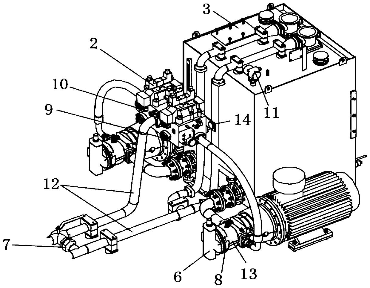 Integrated hydraulic station