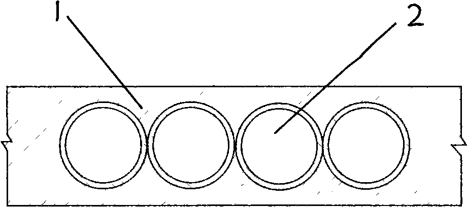 Cast-in-place hollow lightweight inner partition wall