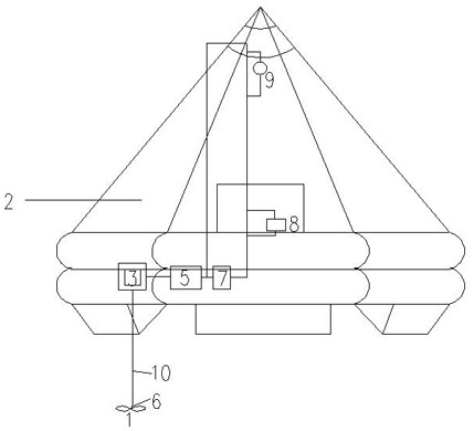 Emergency life raft with wave current power generation function