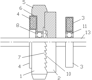 Brake clutching device used for rear brake of automobile