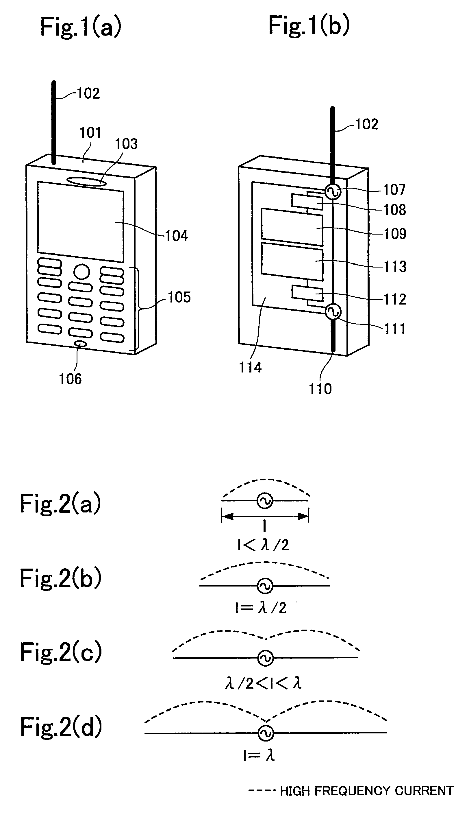 Wireless unit antenna apparatus and mobile wireless unit